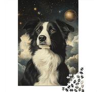 500 Piece Puzzles for Adults 500 Pieces Border Collie Jigsaw Puzzles for Teenagers Woodenboard Puzzles Toy Intellectual Game 500pcs (52x38cm)