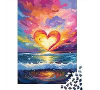 500 Piece Puzzles for Adults 500 Pieces Colorful Artistic Love Heart Jigsaw Puzzles for Teenagers Woodenboard Puzzles Toy Intellectual Game 500pcs (52x38cm)