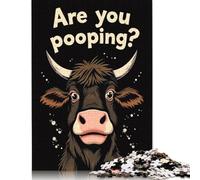500 Piece Puzzles for Adults 500 Pieces Cow Pooping Meme Jigsaw Puzzles for Teenagers Woodenboard Puzzles Toy Intellectual Game 500pcs (52x38cm)