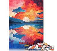 500 Piece Puzzles for Adults 500 Pieces Nakuru Lake Art Poster Jigsaw Puzzles for Teenagers Woodenboard Puzzles Toy Intellectual Game 500pcs (52x38cm)