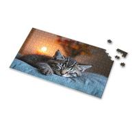 500 Piece Puzzles For Adults A Sleeping Kitten With A Candle In The Background. Picture Puzzle 1000 Piece Puzzles Puzzles For Adults 1000 Pieces(500PCS)
