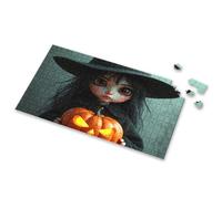 500 Piece Puzzles For Adults A Witch Holding A Carved Pumpkin. Picture Puzzle 1000 Piece Puzzles Puzzles For Adults 1000 Pieces(500PCS)