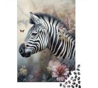 500 Piece Puzzles for Adults Artistic Zebra Jigsaw Puzzles for Adults Wooden Rectangle Creative Jigsaw 500pcs (52x38cm)