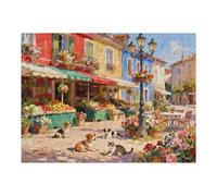 500 Piece Puzzles for Adults - Autumn Joy in The Little Town - Jigsaw Puzzles Large Piece 20.5x15 in