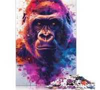 500 Piece Puzzles for Adults Beautiful Gorilla Jigsaw Puzzles for Adults Wooden Rectangle Creative Jigsaw 500pcs (52x38cm)