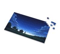 500 Piece Puzzles For Adults Clearance A Person Stands Under A Starry Sky Gazing At A Small House Picture Puzzle Games For Kids 8-12 Gift For 4 Year Old Boy(500PCS)