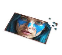 500 Piece Puzzles For Adults Clearance Blue Painted Tears: A Digital Art Portrait Picture Puzzle 500 Piece Puzzles 300 Piece Puzzle(300PCS)