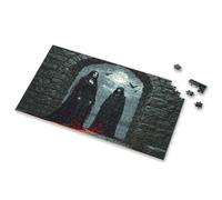 500 Piece Puzzles For Adults Clearance Dark Figures Under The Moonlit Sky: A Gothic Fantasy Scene Picture Puzzle Toddlers Toys Easter Gifts(500PCS)