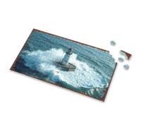 500 Piece Puzzles For Adults Clearance Raging Waves Crash Against Solitary Lighthouse Picture Puzzle Toddlers Toys Easter Gifts(1000PCS)