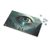 500 Piece Puzzles For Adults Clearance Two Figures Stand Before A Giant Eye Overlooking A Desolate Lands Picture Puzzle 500 Piece Puzzles Toddler Puzzles Ages 2-4(1000PCS)