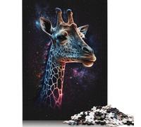 500 Piece Puzzles for Adults Galaxy Giraffe Jigsaw Puzzles for Adults Wooden Rectangle Creative Jigsaw 500pcs (52x38cm)