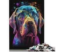 500 Piece Puzzles for Adults Labrador Wearing Glasses Jigsaw Puzzles for Adults Wooden Rectangle Creative Jigsaw 500pcs (52x38cm)