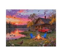 500 Piece Puzzles for Adults Log Cabin Under The Snow Mountain 20.5 X 15 Inch 500 Piece Jigsaw Puzzles for Women Adults Puzzles 500 Pieces for Adults Holiday Educational Challenge Game