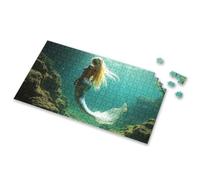 500 Piece Puzzles For Adults Mermaid With Long Blonde Hair Swimming Underwater. Picture Puzzle 1000 Piece Puzzles Puzzles For Adults 1000 Pieces(300PCS)