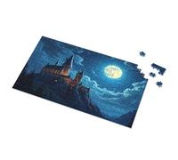 500 Piece Puzzles For Adults Mystic Castle Under The Full Moon Picture Puzzle Toddler Puzzles 4 Year Old Boy Gift(500PCS)