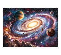 500 Piece Puzzles for Adults,Space Jigsaw Puzzle,Galaxy Planet Jigsaw Puzzles 500 Pieces,Solar System Creative Games and Easter Gifts Home Decor Toy for Adults Elders (20.5"x14.9"), 1:1 Poster