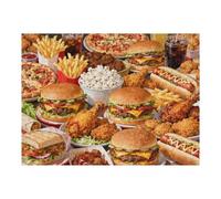 500 Piece Puzzles for Adults, Super Delicious Tacos Food Burger & Fries Puzzle for Adults, Challenge Art Clearance Jigsaw Puzzles, for Gifts Birthday Party Game Family, 20.5x15 Inch Dust Free