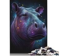 500 Piece Puzzles Galaxy Animal Hippo Jigsaw Puzzle For Wooden Jigsaw Educational Games For Adults And 500pcs (52x38cm)