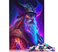 500 Piece Puzzles Odin Norse Mythology Style Jigsaw Puzzles Game Toys for Adults Family Puzzles Gift Puzzles Adults Challenging 500pcs (52x38cm)