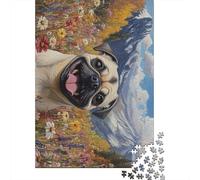 500 Piece Puzzles Pug Style Jigsaw Puzzles Game Toys for Adults Family Puzzles Gift Puzzles Adults Challenging 500pcs (52x38cm)