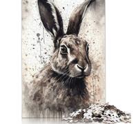 500 Piece 'Rabbit Beauty Black Ink Puzzles for Adults & Wooden Puzzles Educational Puzzle Family Game 500pcs (52x38cm)