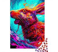 500 Piece Rabbit Creative Square Jigsaw Puzzles for Adults And Wooden Puzzles Educational Game for Adult 500pcs (52x38cm)
