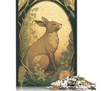 500 Piece 'Rabbit Hare Wildlife Adult Puzzles Wooden Puzzles Educational Stress Relief Toy Puzzle 500pcs (52x38cm)