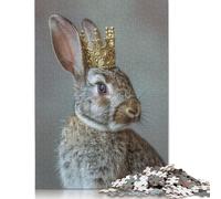 500 Piece Rabbit King Photography Jigsaw Puzzles for Adults Teenagers Wooden Puzzle Jigsaws for Adults Educational Game Challenge Toy 500pcs (52x38cm)