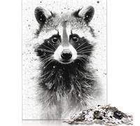 500 Piece 'Raccoon Beauty Watercolor Creative Square Jigsaw Puzzles for Adults & Wooden Puzzles Educational Toys 500pcs (52x38cm)