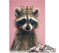 500 Piece Raccoon King Jigsaw Puzzles for Adult Teenagers Wooden Puzzles Sustainable Puzzle for Adults | Games 500pcs (52x38cm)