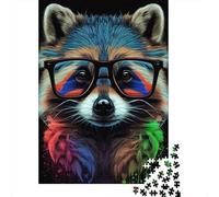 500 Piece Raccoon Pop Art Animal 1 Creative Square Jigsaw Puzzles for Adults And Wooden Puzzles Toy Intellectual Game 500pcs (52x38cm)