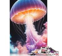 500 Piece 'Radiant Jellyfish in Ethereal Colors Creative Square Jigsaw Puzzles for Adults And Wooden Puzzles Educational Game for Adult 500pcs (52x38cm)