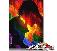 500 Piece Rainbow Love Silhouette Jigsaw Puzzlesfor Adults Teenagers Puzzles Jigsaw Puzzles for Adult 500pcs (52x38cm)