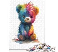 500 Piece Rainbow Teddy Bear Jigsaw Puzzles for Adult Teenagers Wood Puzzles for Adults& Teenagers Age 12 Years Up 500pcs (52x38cm)