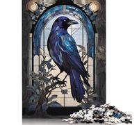 500 Piece Raven Animal Jigsaw Puzzlesfor Adults Teenagers Wooden Puzzle Jigsaws for Adults Educational Game Challenge Toy 500pcs (52x38cm)