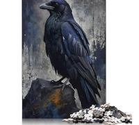 500 Piece Raven Perched on Rock Digital Art Jigsaw Puzzles for Adult Teenagers Puzzle Jigsaws for Adults Jigsaw Puzzles for Adults 500pcs (52x38cm)