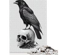 500 Piece Raven Skulls Jigsaw Puzzle for Adult Teenagers Wooden Puzzles for Adults Puzzles For Family Fun & Game Night 500pcs (52x38cm)