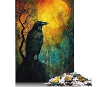 500 Piece Ravens Midnight Watch Puzzles For Adults Wooden Puzzles Brain Teaser Puzzles For Children 500pcs (52x38cm)