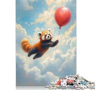 500 Piece Red Panda Balloon Flight Puzzles for Adults Wooden Puzzles Educational Games For Kids 500pcs (52x38cm)