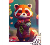 500 Piece Red Panda Creative Square Jigsaw Puzzles for Adults & Wooden Puzzles Stress Relief Puzzle Games And Unique 500pcs (52x38cm)