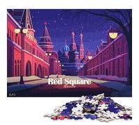 500 Piece Red Square, Russia at Night Creative Square Jigsaw Puzzles for Adults And Wooden Puzzles Educational Game for Adult 500pcs (52x38cm)