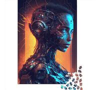 500 Piece Robot Turning Human Square Puzzles for Adults, Wooden Puzzles Toy Wall Decor 500pcs (52x38cm)