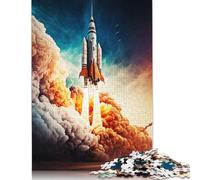 500 Piece Rocket Launch Future Puzzles for Adults & Wooden Puzzles Educational Puzzle Family Game 500pcs (52x38cm)