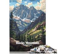 500 Piece Rocky Mountain National Park Illustration Puzzles for Adults Wooden Puzzles Educational Game for Children As A 500pcs (52x38cm)