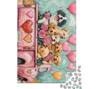 500 Piece Romantic Loving Dog Jigsaw Puzzles for Adults Teenagers Puzzles for Adults Puzzles Relax Puzzles Games 500pcs (52x38cm)
