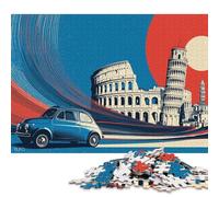 500 Piece Rome's Timeless Journey Square Jigsaw Puzzles for Adults, Wooden Puzzles Learning Educational Toy 500pcs (52x38cm)