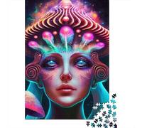 500 Piece Rose Beautiful Girl Square Puzzles for Adults & Wooden Puzzles Educational Game 500pcs (52x38cm)