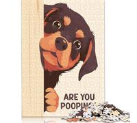 500 Piece Rottweiler Peeking Are You Pooping Jigsaw Puzzles for Adults Teenagers Puzzles for Adults & Teenager Brain Teaser Puzzle 500pcs (52x38cm)