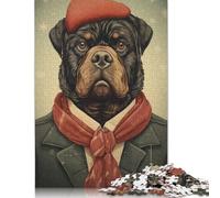500 Piece Rottweiler Portrait Art Adult Jigsaw Puzzle Puzzles Wooden Puzzles Learning Educational Toy 500pcs (52x38cm)