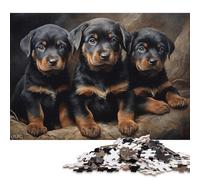 500 Piece Rottweiler Puppies Jigsaw Puzzlesfor Adults Teenagers Puzzles Jigsaw Puzzles for Adult 500pcs (52x38cm)